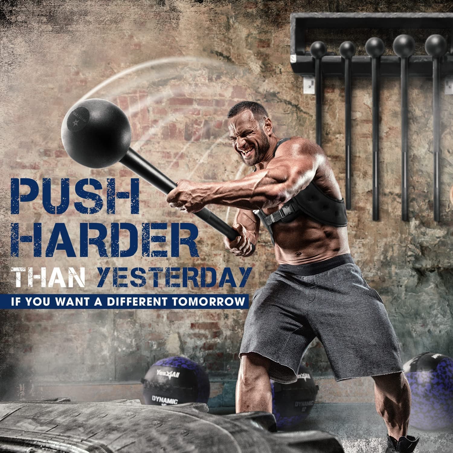 Steel Mace Bell for Strength Training, Support Full Body, Muscles, Shoulder, Grips & Forearms Workouts, Stretching 5, 7, 10, 15, 20, 25, 30 LB for Woman & Man